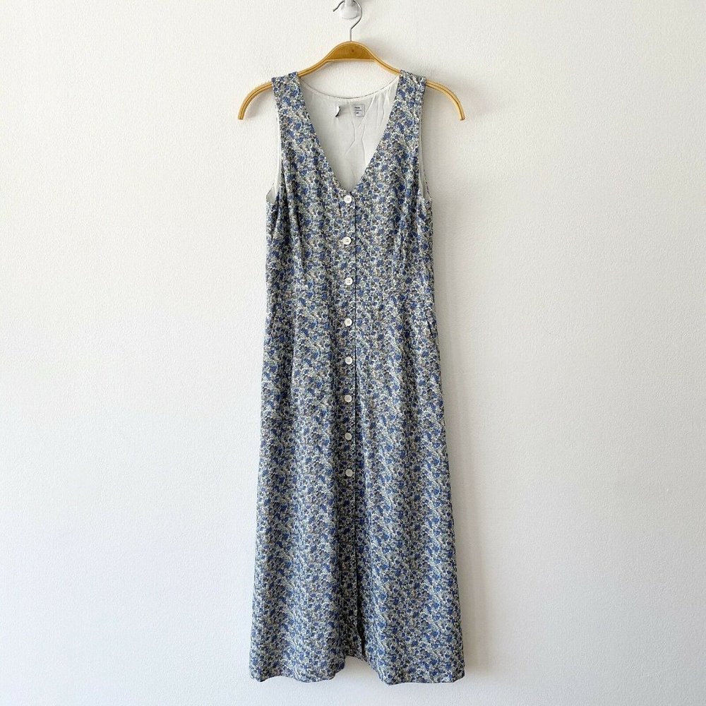 & Other Stories Floral Button Down Midi Dress